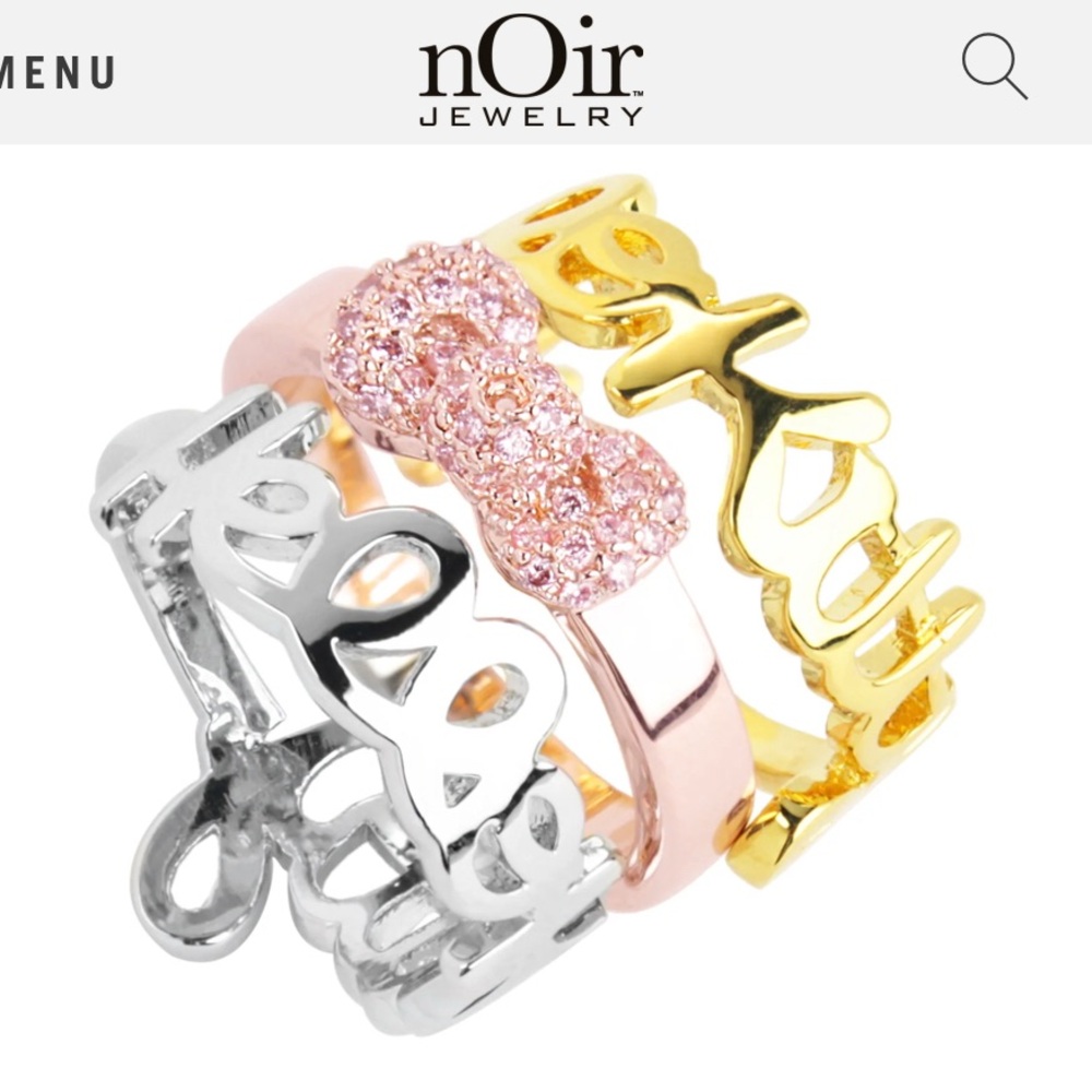 nOir Jewelry Hello Kitty Stackable Ring Set Size 6
